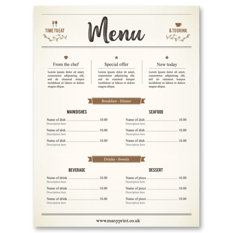 Unfolded Menus