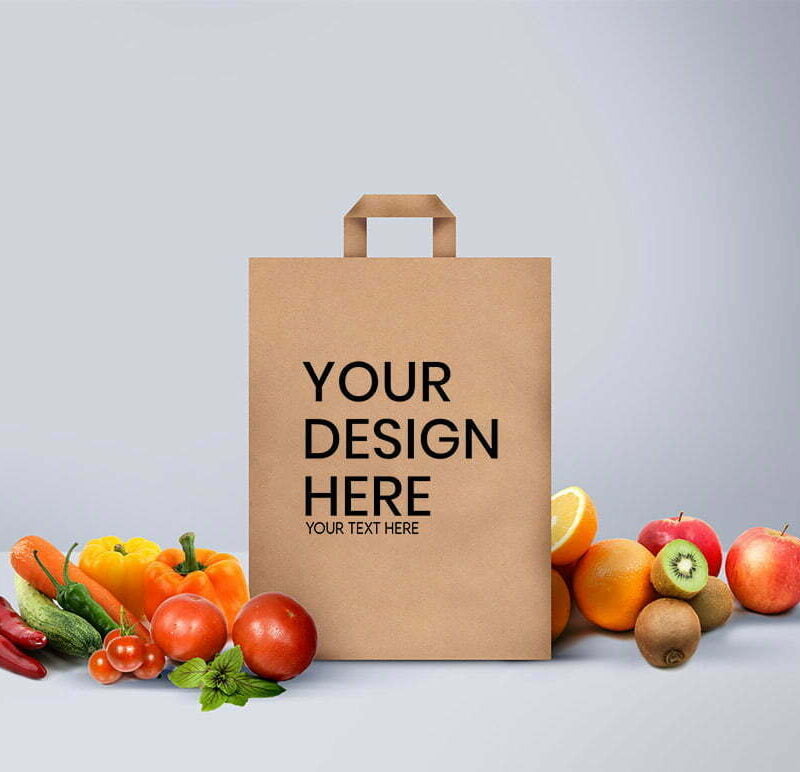 Custom Printed Take Away Brown Paper Bags
